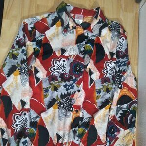Vintage Graff Women Abstract Pattern Polyester Disco Shirt